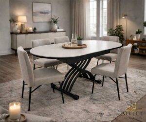 שולחן טרנספורמר אובלי קרמיקה