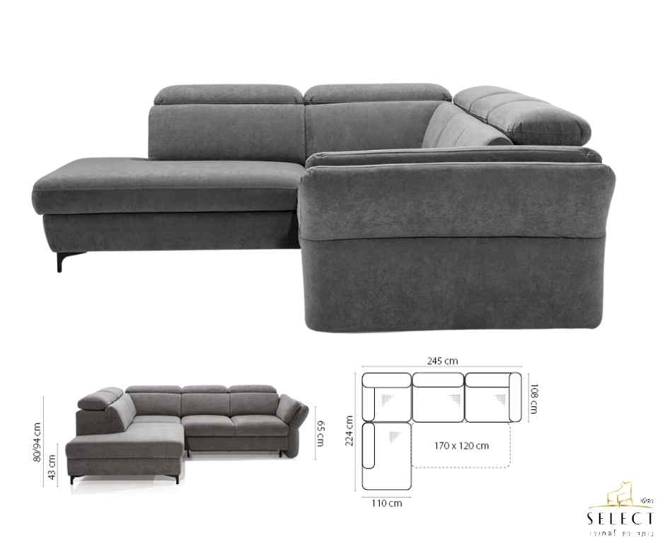 ספה נפתחת למיטה MERANO ספות אירוח מעוצבות מבית רהיטי SELECT