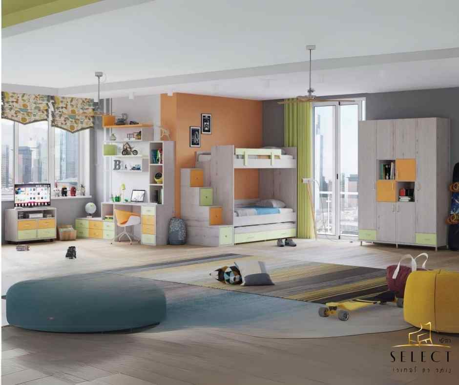 מיטת קומותיים גימבורי חדר ילדים מעוצב חדרי ילדים מעוצבים מבית רהיט סלקט